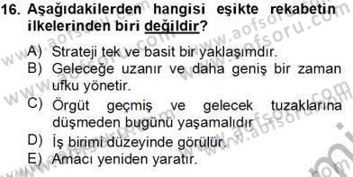 Bilgi Ekonomisi Dersi 2013 - 2014 Yılı Tek Ders Sınavı 16. Soru