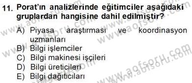 Bilgi Ekonomisi Dersi 2014 - 2015 Yılı (Vize) Ara Sınav Soruları 11. Soru