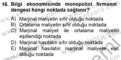 Bilgi Ekonomisi Dersi 2014 - 2015 Yılı (Vize) Ara Sınav Soruları 16. Soru