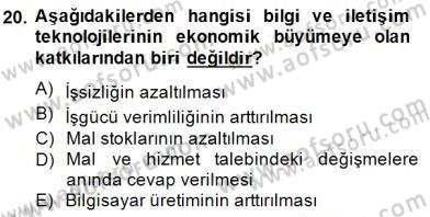 Bilgi Ekonomisi Dersi 2014 - 2015 Yılı (Vize) Ara Sınav Soruları 20. Soru