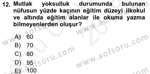 Bilgi Ekonomisi Dersi 2017 - 2018 Yılı 3 Ders Sınav Soruları 12. Soru