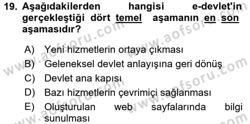 Bilgi Ekonomisi Dersi 2017 - 2018 Yılı 3 Ders Sınav Soruları 19. Soru