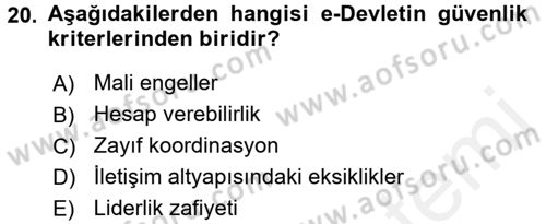 Bilgi Ekonomisi Dersi 2017 - 2018 Yılı 3 Ders Sınav Soruları 20. Soru
