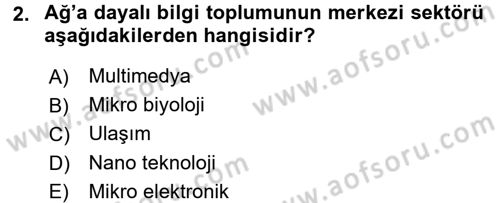 Bilgi Ekonomisi Dersi 2017 - 2018 Yılı (Vize) Ara Sınav Soruları 2. Soru