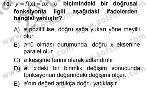 Matematiksel İktisat Dersi Ara Sınavı Deneme Sınav Soruları 10. Soru