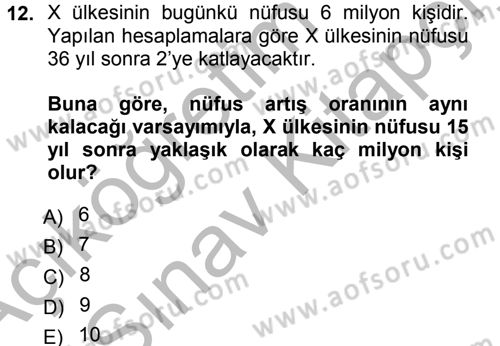 Matematiksel İktisat Dersi Ara Sınavı Deneme Sınav Soruları 12. Soru