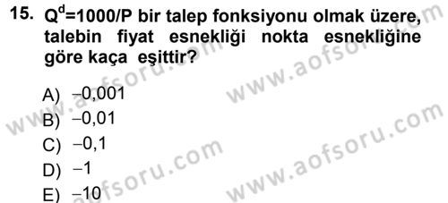 Matematiksel İktisat Dersi 2012 - 2013 Yılı (Vize) Ara Sınav Soruları 15. Soru
