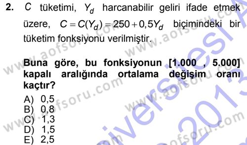 Matematiksel İktisat Dersi 2012 - 2013 Yılı (Final) Dönem Sonu Sınav Soruları 2. Soru