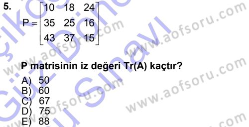 Matematiksel İktisat Dersi 2012 - 2013 Yılı (Final) Dönem Sonu Sınav Soruları 5. Soru