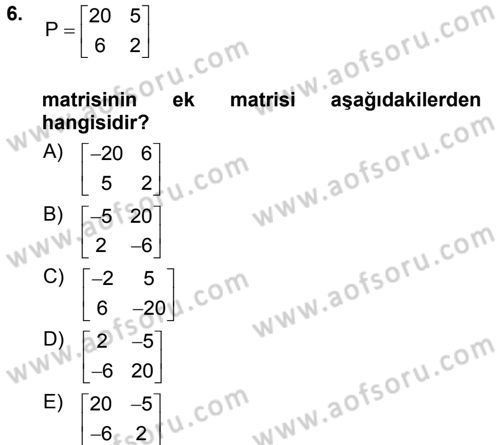 Matematiksel İktisat Dersi 2012 - 2013 Yılı (Final) Dönem Sonu Sınav Soruları 6. Soru