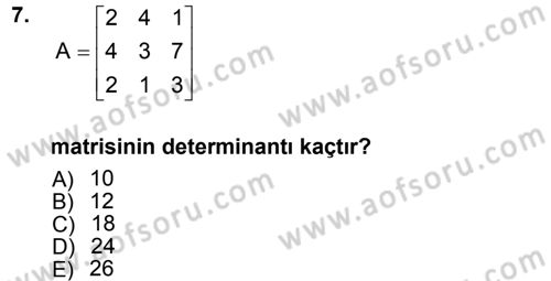 Matematiksel İktisat Dersi 2012 - 2013 Yılı (Final) Dönem Sonu Sınav Soruları 7. Soru