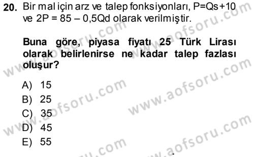 Matematiksel İktisat Dersi 2013 - 2014 Yılı (Vize) Ara Sınav Soruları 20. Soru