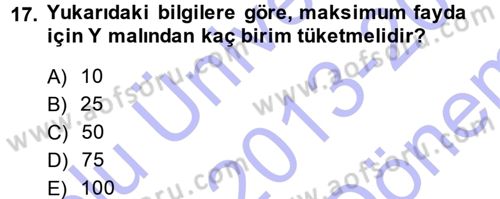 Matematiksel İktisat Dersi 2013 - 2014 Yılı (Final) Dönem Sonu Sınav Soruları 17. Soru