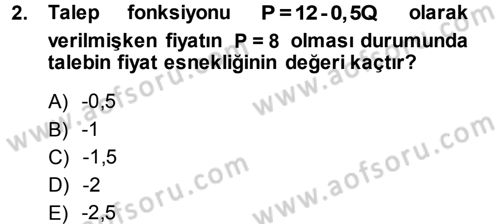 Matematiksel İktisat Dersi 2013 - 2014 Yılı (Final) Dönem Sonu Sınav Soruları 2. Soru