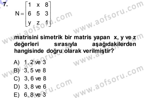 Matematiksel İktisat Dersi 2013 - 2014 Yılı (Final) Dönem Sonu Sınav Soruları 7. Soru