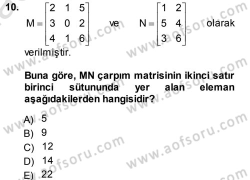 Matematiksel İktisat Dersi 2013 - 2014 Yılı Tek Ders Sınav Soruları 10. Soru