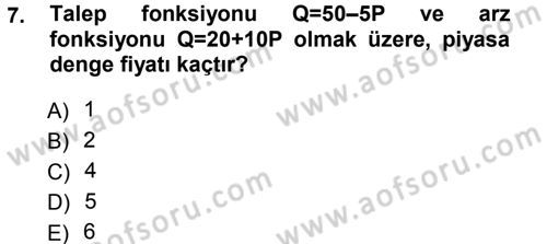 Matematiksel İktisat Dersi 2013 - 2014 Yılı Tek Ders Sınav Soruları 7. Soru