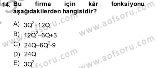 Matematiksel İktisat Dersi 2014 - 2015 Yılı (Final) Dönem Sonu Sınav Soruları 14. Soru