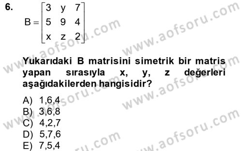 Matematiksel İktisat Dersi 2014 - 2015 Yılı (Final) Dönem Sonu Sınav Soruları 6. Soru