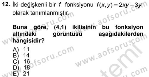 Matematiksel İktisat Dersi 2014 - 2015 Yılı Tek Ders Sınav Soruları 12. Soru