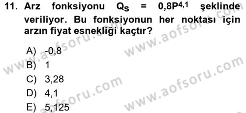 Matematiksel İktisat Dersi Ara Sınavı Deneme Sınav Soruları 11. Soru