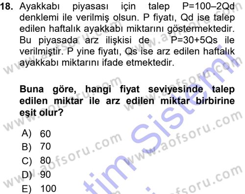 Matematiksel İktisat Dersi 2015 - 2016 Yılı (Vize) Ara Sınav Soruları 18. Soru