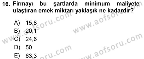Matematiksel İktisat Dersi 2015 - 2016 Yılı (Final) Dönem Sonu Sınav Soruları 16. Soru