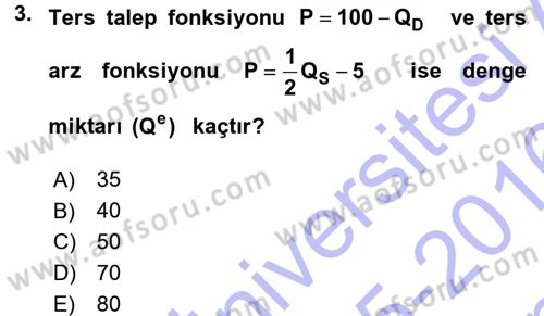 Matematiksel İktisat Dersi 2015 - 2016 Yılı (Final) Dönem Sonu Sınav Soruları 3. Soru