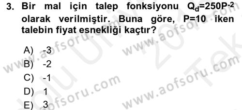 Matematiksel İktisat Dersi 2015 - 2016 Yılı Tek Ders Sınav Soruları 3. Soru