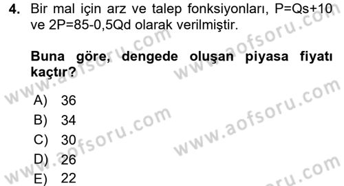 Matematiksel İktisat Dersi 2015 - 2016 Yılı Tek Ders Sınav Soruları 4. Soru