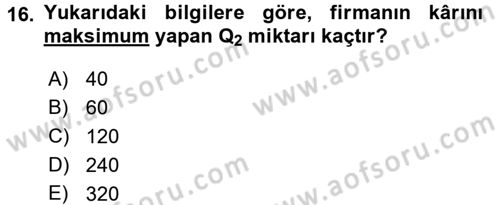 Matematiksel İktisat Dersi 2016 - 2017 Yılı 3 Ders Sınav Soruları 16. Soru