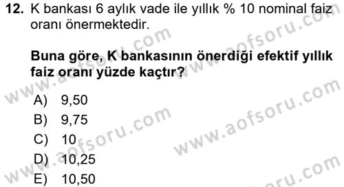 Matematiksel İktisat Dersi Ara Sınavı Deneme Sınav Soruları 12. Soru