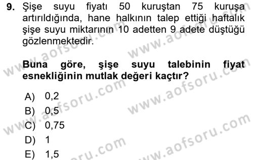 Matematiksel İktisat Dersi Ara Sınavı Deneme Sınav Soruları 9. Soru