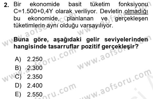Matematiksel İktisat Dersi 2016 - 2017 Yılı (Final) Dönem Sonu Sınav Soruları 2. Soru