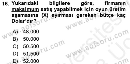 Matematiksel İktisat Dersi 2017 - 2018 Yılı 3 Ders Sınav Soruları 16. Soru
