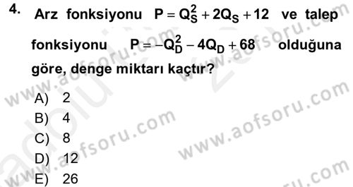 Matematiksel İktisat Dersi 2017 - 2018 Yılı 3 Ders Sınav Soruları 4. Soru
