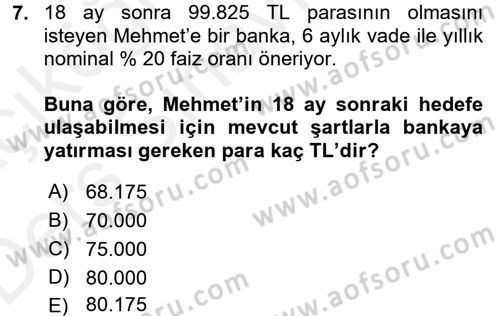 Matematiksel İktisat Dersi 2017 - 2018 Yılı 3 Ders Sınav Soruları 7. Soru