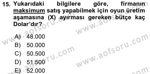 Matematiksel İktisat Dersi 2017 - 2018 Yılı (Final) Dönem Sonu Sınav Soruları 15. Soru