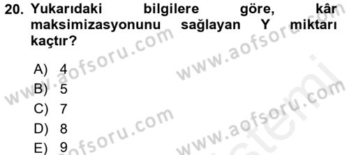 Matematiksel İktisat Dersi 2017 - 2018 Yılı (Final) Dönem Sonu Sınav Soruları 20. Soru