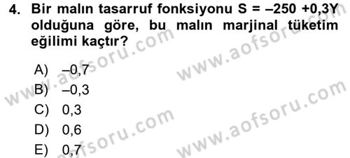 Matematiksel İktisat Dersi 2017 - 2018 Yılı (Final) Dönem Sonu Sınav Soruları 4. Soru
