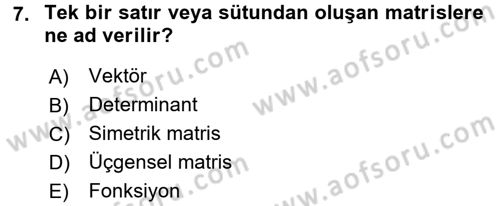 Matematiksel İktisat Dersi 2017 - 2018 Yılı (Final) Dönem Sonu Sınav Soruları 7. Soru