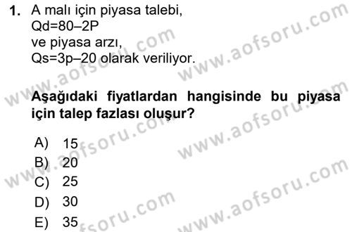 Matematiksel İktisat Dersi 2018 - 2019 Yılı (Final) Dönem Sonu Sınav Soruları 1. Soru