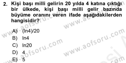 Matematiksel İktisat Dersi 2018 - 2019 Yılı (Final) Dönem Sonu Sınav Soruları 2. Soru