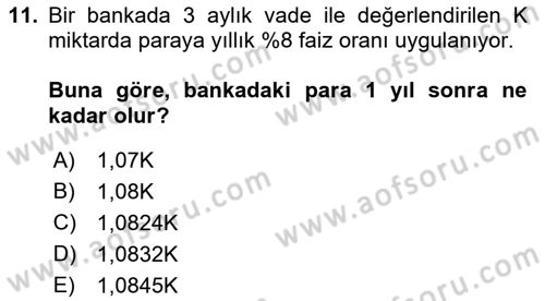 Matematiksel İktisat Dersi Ara Sınavı Deneme Sınav Soruları 11. Soru