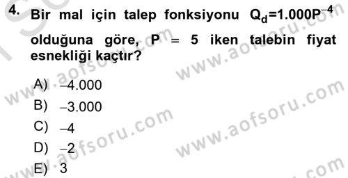 Matematiksel İktisat Dersi 2019 - 2020 Yılı (Final) Dönem Sonu Sınav Soruları 4. Soru