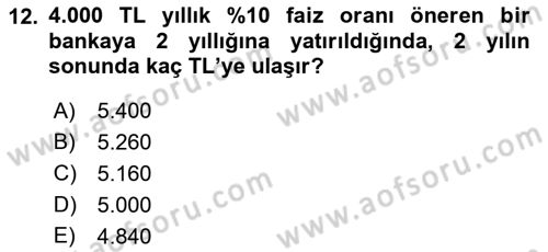 Matematiksel İktisat Dersi Ara Sınavı Deneme Sınav Soruları 12. Soru