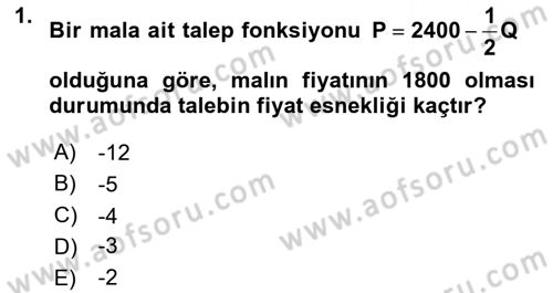 Matematiksel İktisat Dersi 2021 - 2022 Yılı (Final) Dönem Sonu Sınav Soruları 1. Soru