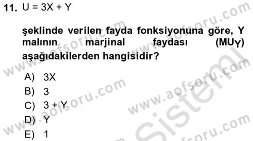 Matematiksel İktisat Dersi 2021 - 2022 Yılı (Final) Dönem Sonu Sınav Soruları 11. Soru