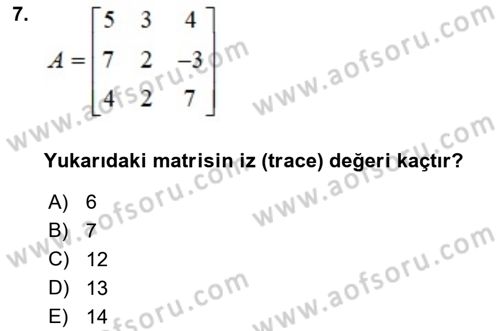 Matematiksel İktisat Dersi 2021 - 2022 Yılı (Final) Dönem Sonu Sınav Soruları 7. Soru