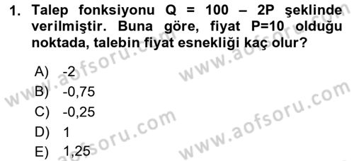 Matematiksel İktisat Dersi 2021 - 2022 Yılı Yaz Okulu Sınav Soruları 1. Soru